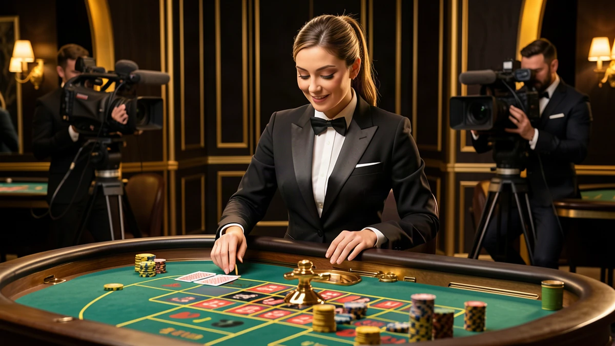 Live Casino — echte Dealer am Roulette-Tisch im professionellen Studio 2026